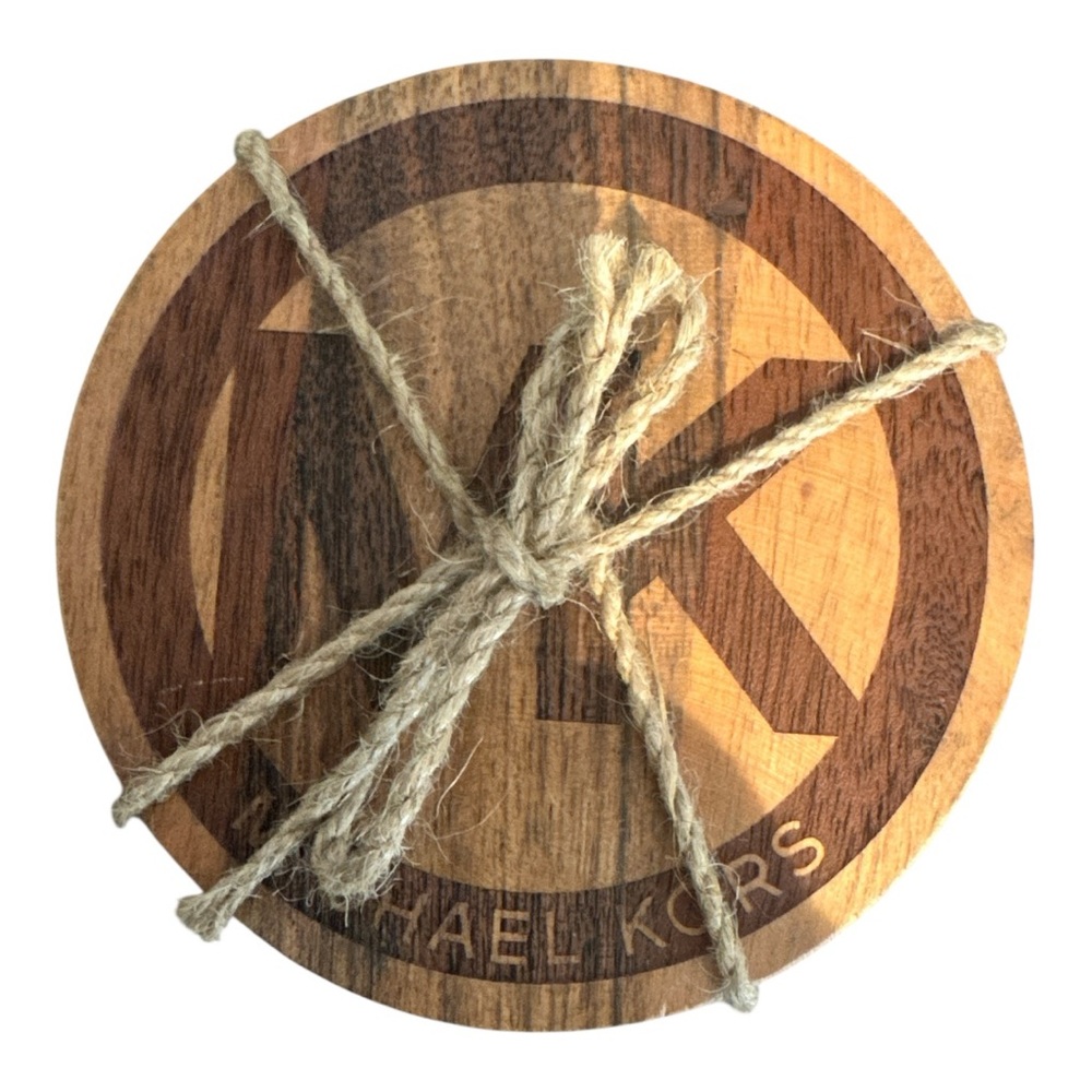 Michael Kors Natural Wood Coaster Set